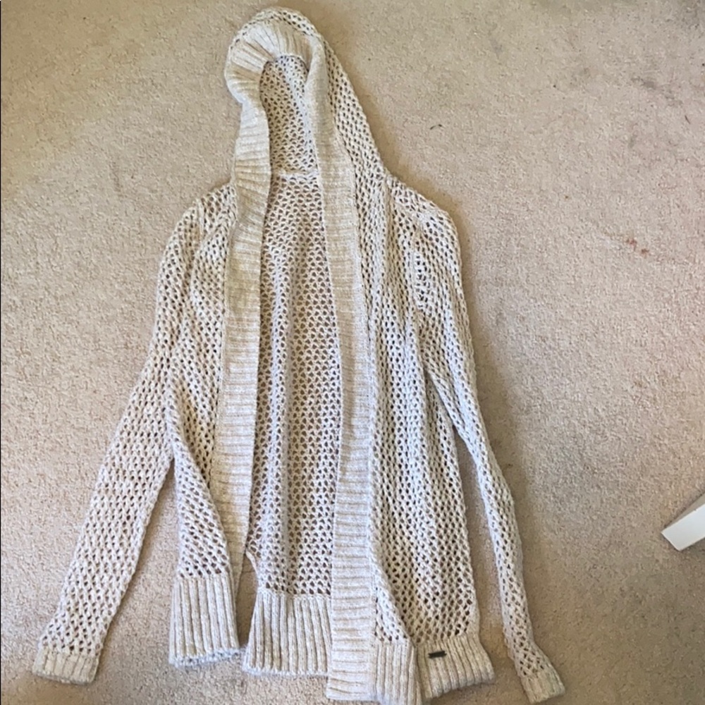 Hooded Hollister cardigan with intentional holes